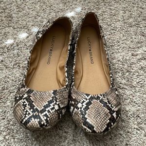 Lucky Brand Snake Print Ballet Flats ‘Erin’